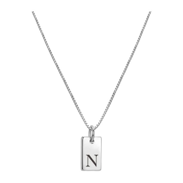 Collares iniciales para las mujeres chapado en plata Letra Collar delicado nombre de plata Collar etiqueta inicial Collares colgantes para las mujeres de moda joyería de plata