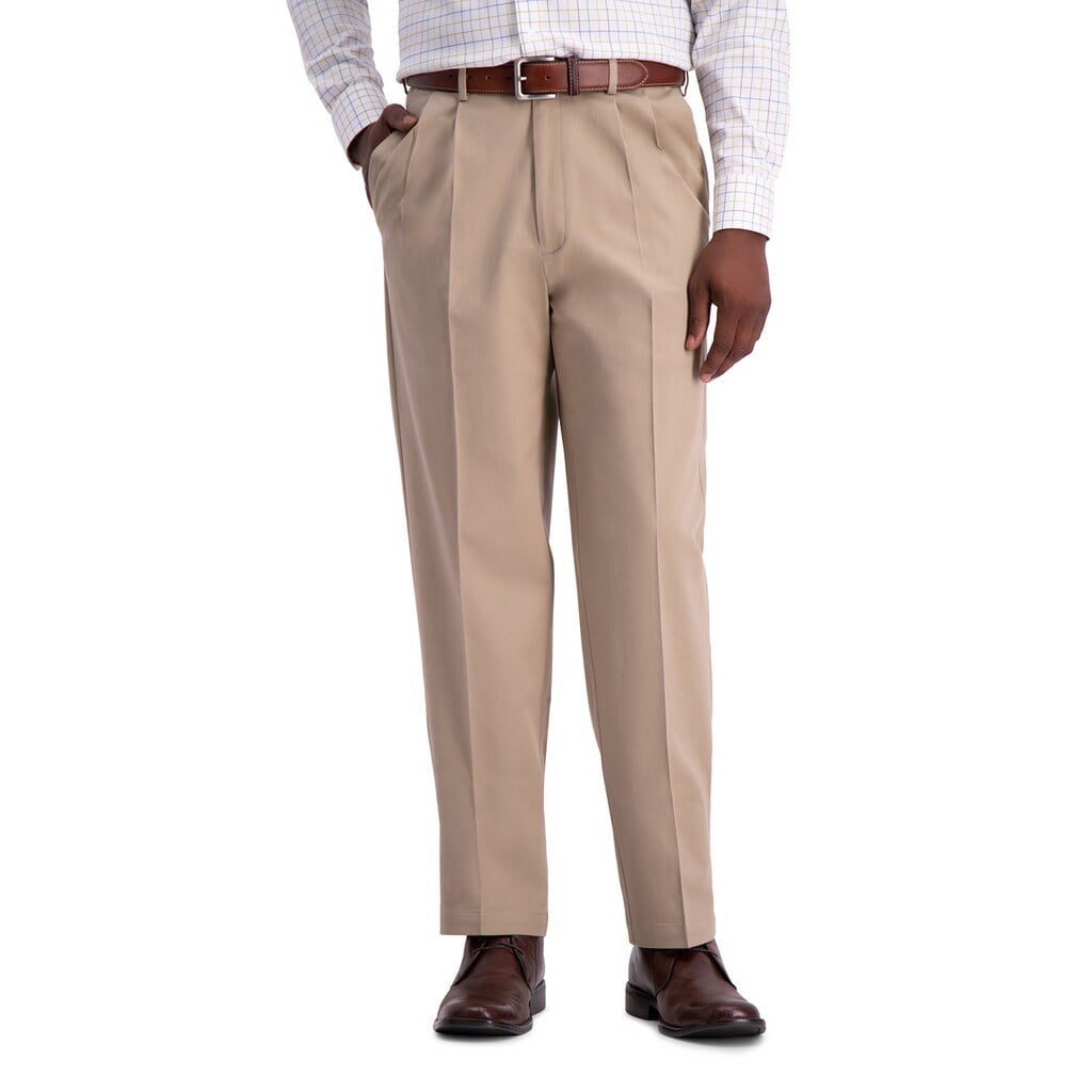 Haggar - Men's Haggar Work to Weekend PRO Stretch Classic-Fit Pleated ...