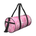 thumbnail image 3 of Gaeub Breast Cancer Awareness (3) Lightweight Travel Cylinder Bag Gym Tote Bag Sports Training Duffle Bag with Pockets and Straps, 3 of 8