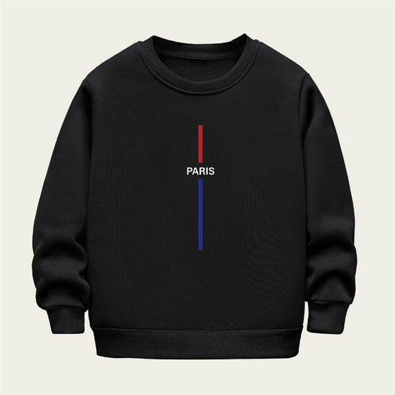 Bnwani Long Sleeve Toddler Shirt Black Crew Neck Fleece Casual Tops 24 Months