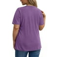 thumbnail image 5 of Fantaslook Women Plus Size Tops Pleated Crewneck Short Sleeve Shirts Casual Summer Tops, 5 of 9