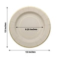 thumbnail image 2 of Balsa Circle 25 Taupe 13" Round Disposable Paper Charger Plates Metallic Trim Party Tableware, 2 of 8