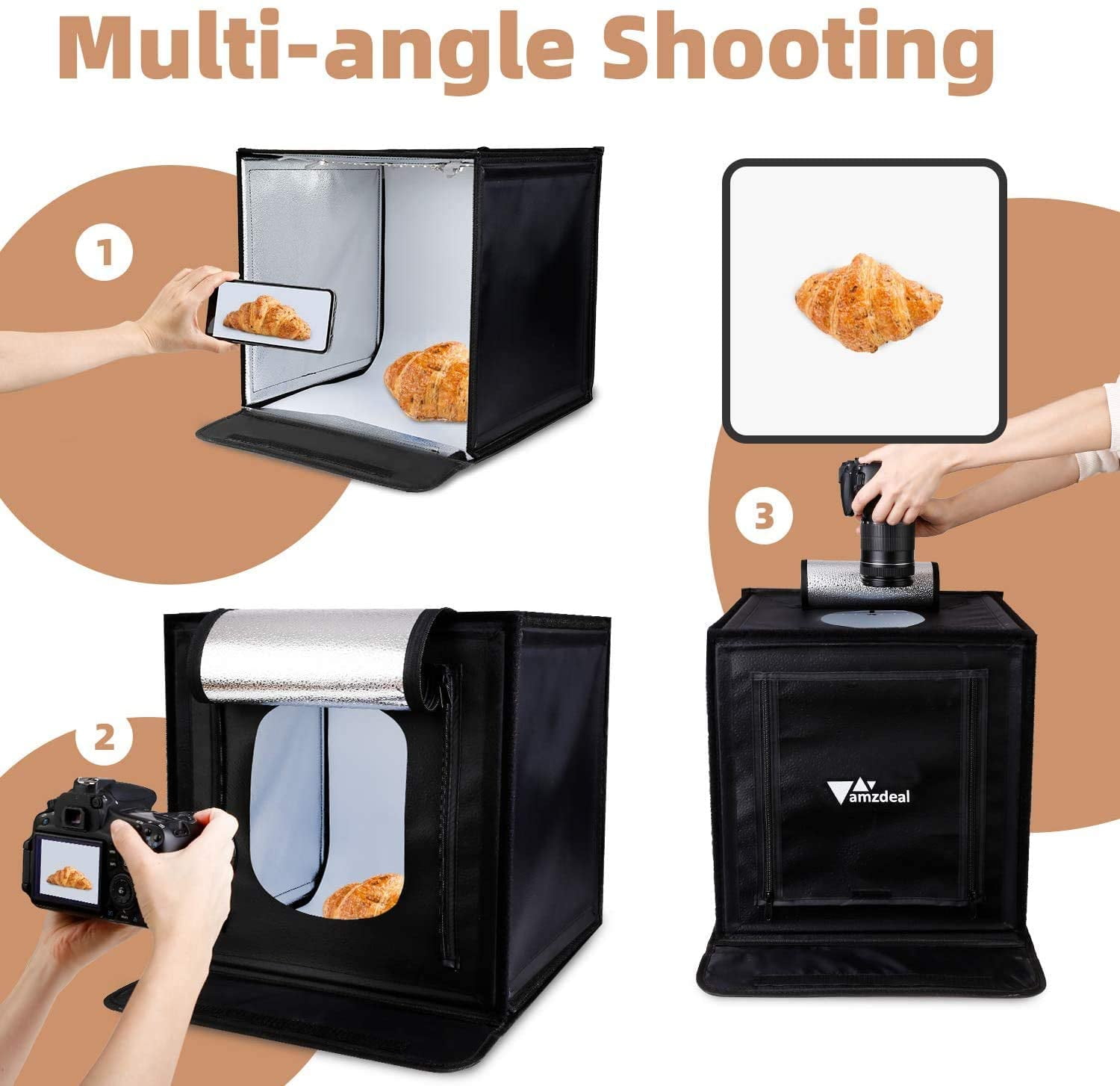 Amzdeal Photo Studio Portable Light Box Adjustable Light