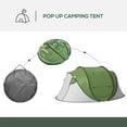 thumbnail image 3 of Outsunny Camping Tent with Porch and Carry Bag, 3000mm Waterproof, Green, 3 of 9