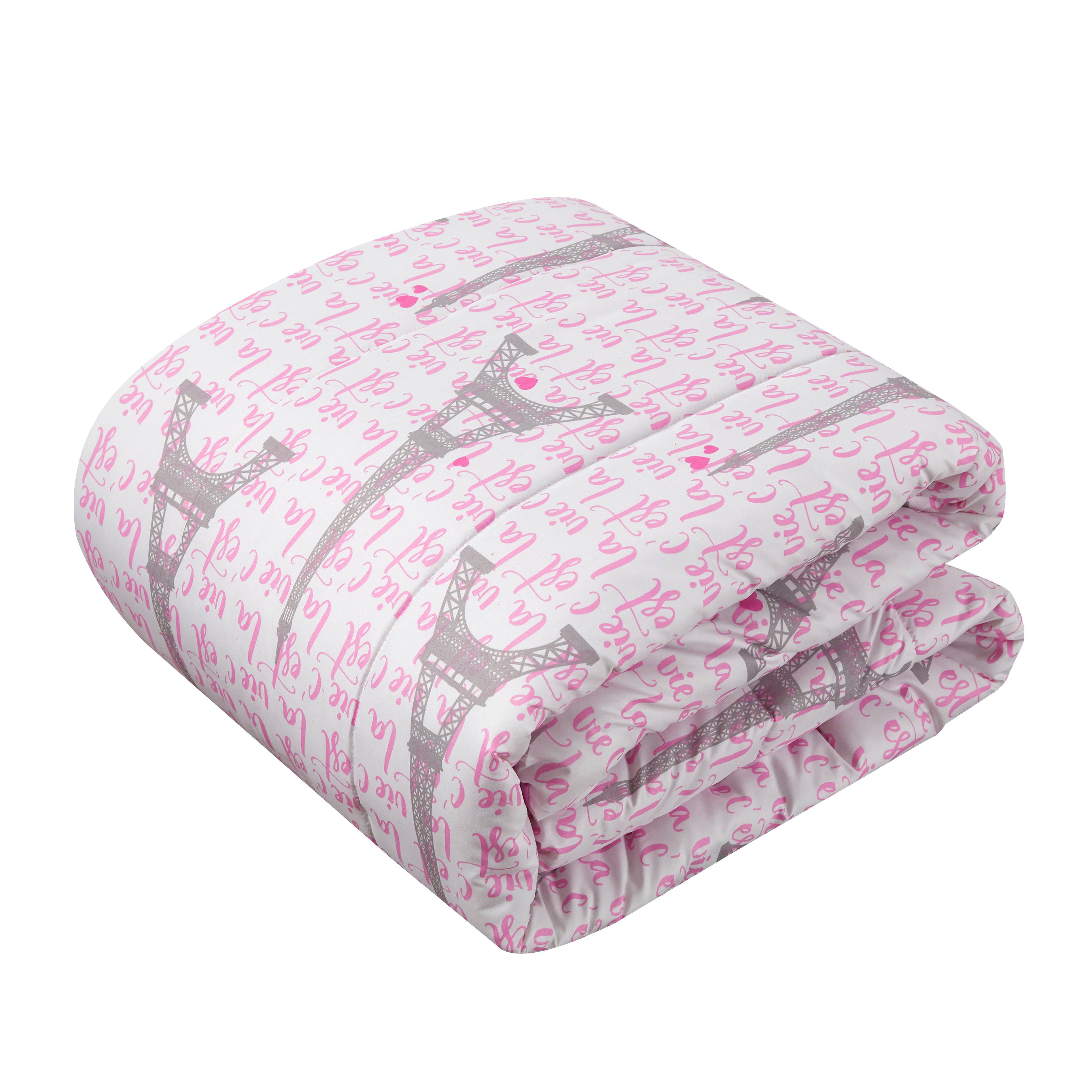 Heritage Club All Over Printed Paris Love Eiffel Tower Comforter Set, Muticolor, Queen, Polyester