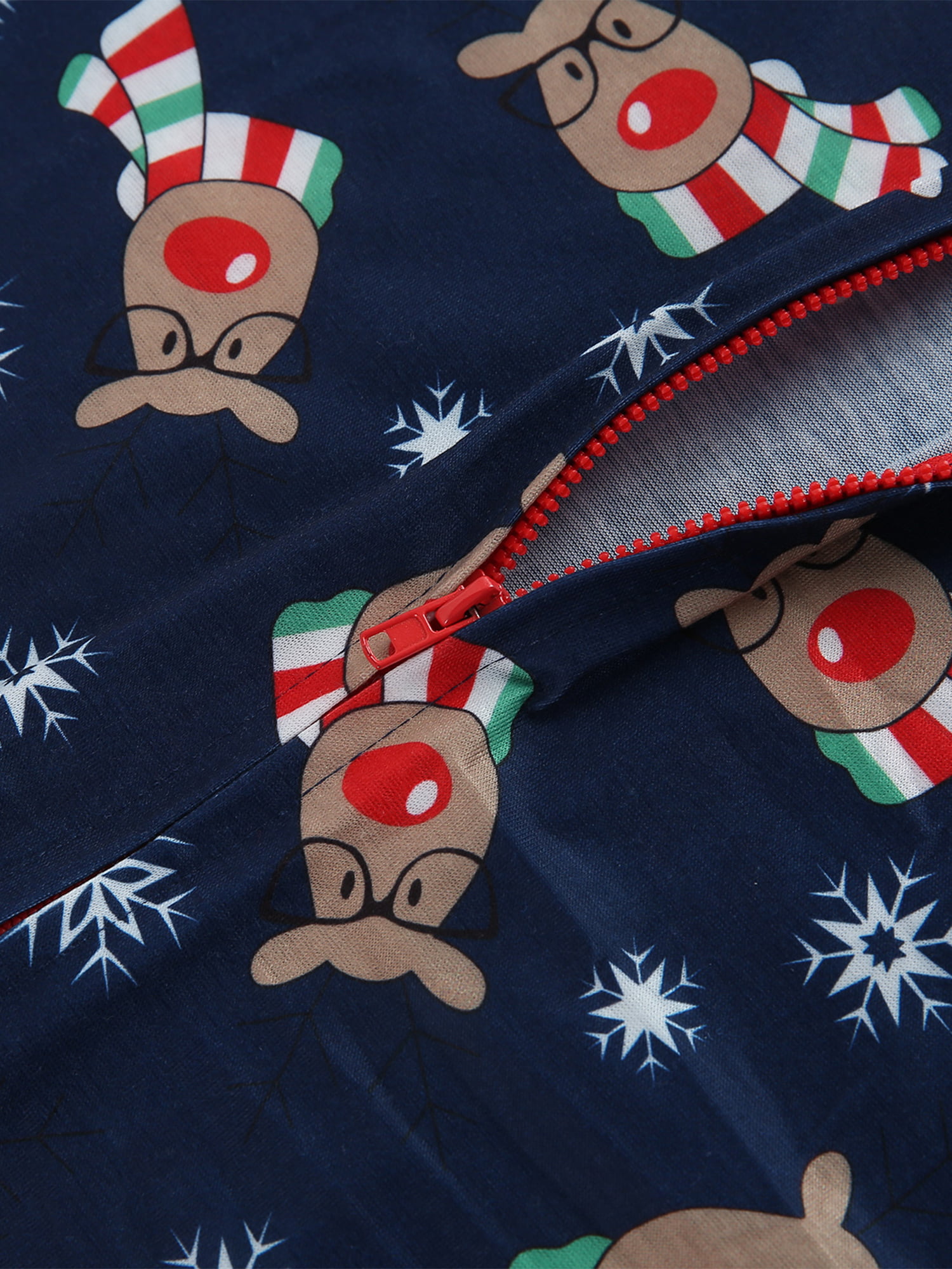 Shuttle tree Family Christmas Matching Pajamas Cartoon Deer Hooded Onesies Xmas One-Pieces Sleepwear Adult Kids Baby - image 5 of 7