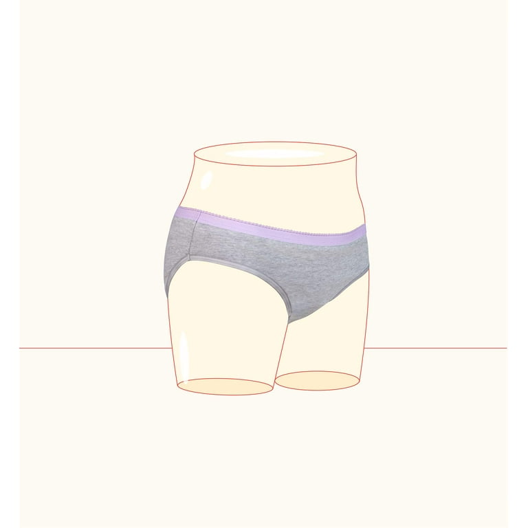 Thinx BTWN) Teen Period Underwear - Bikini Panties, Grey, 11/12