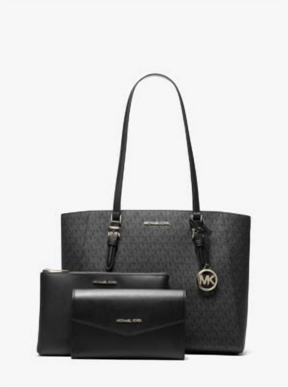 Michael Kors Women's Charlotte Large 3-in-1 Signature Logo Tote Bag (Black) 35F3GCFT9T-001