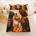 thumbnail image 5 of Homewish Rustic Halloween Dog Bed Sheets,Pumpkin Lantern Full Size Sheets,Farmhouse Decor,4pcs,1 Flat Sheet, 1 Fitted Sheet and 2 Pillowcases, 5 of 6