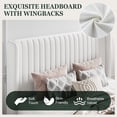 thumbnail image 4 of Amolife Queen Size Lift Up Hydraulic Storage Bed Frame, Platform Bed with Upholstered Wingback Headboard with Vertical Channel Tufting, White, 4 of 9