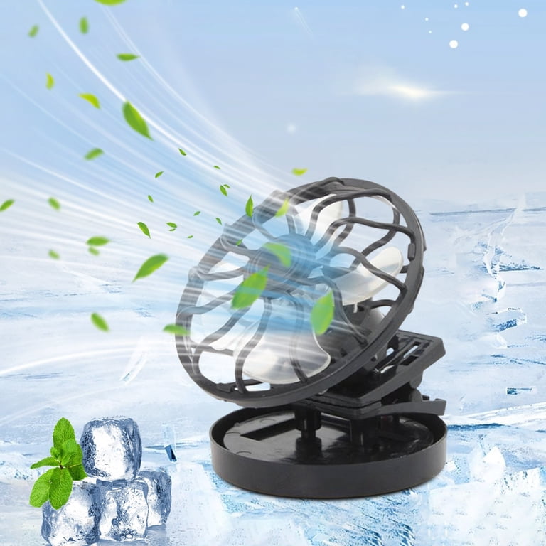 Hxlamzoo 2PC Solar Clip-On Hat Fan with Adjustable Brim Clip
