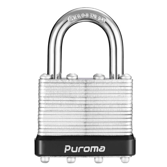 Puroma 1" Short Shackle, 1-9/16" (40mm) Padlock with 2 Keys, Hardened Steel Heavy-Duty Lock for Sheds, Gates, Fences, Toolboxes, 1 Pack