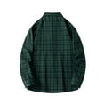 thumbnail image 3 of Blusa y camisa de manga larga con cuello vuelto para hombre, estilo informal, a cuadros, con bolsillos y botones, de licra, 3 of 7