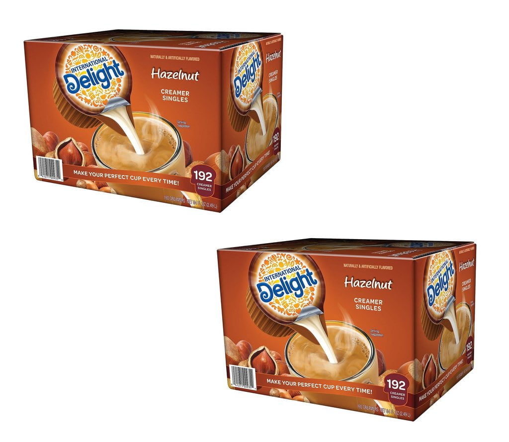 International Delight Hazelnut Coffee Creamer Singles 192 Ct (Pack of 2