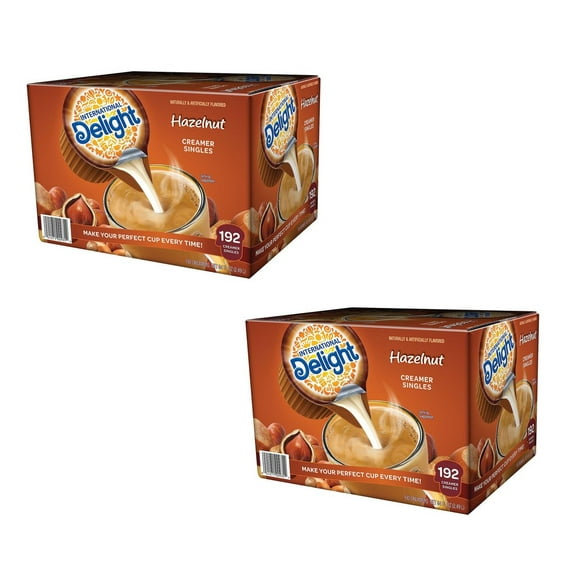 International Delight Hazelnut Coffee Creamer Singles 192 Ct (Pack of 2)