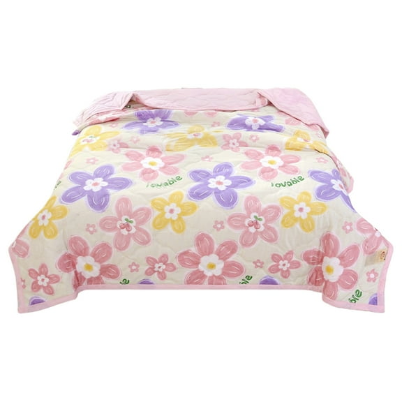 Cute Flower Comforter, Furenl Soft Polyester Duvet, Washable Reversible Comforter – Lightweight, Soft & Breathable Quilt for All-Night Cool Comfort
