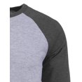 thumbnail image 4 of J. METHOD Men's 3/4 Sleeve Baseball Crewneck Tshirt Top Raglan Jersey T Shirt NEMT06 HGRY/CHA XXL, 4 of 5