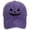 Purple, variant on Unisex Pumpkin Smile Face Embroidered Vintage Baseball Hat, Washed Cotton Soft Top Cap with Adjustable Fit, Halloween Party Sun Cap for Outdoor Daily Casual Wear Blackish Green