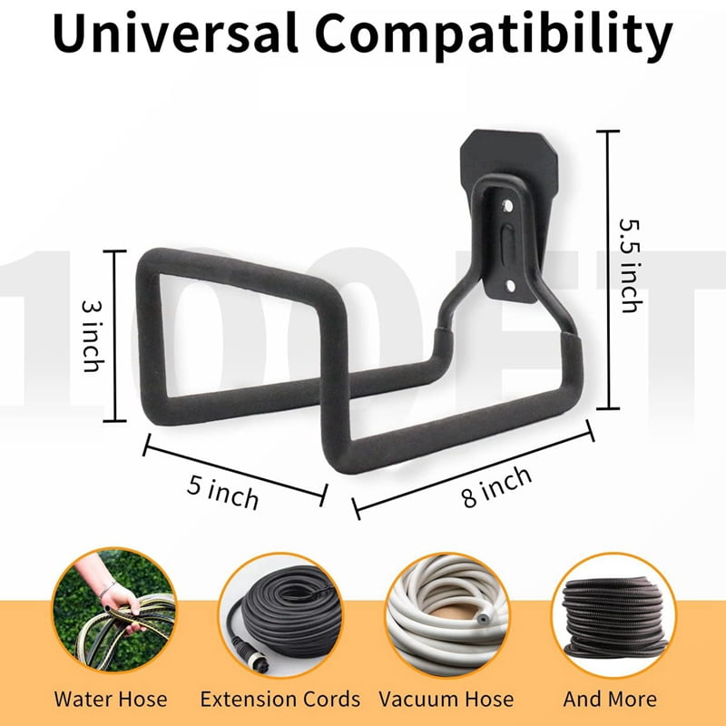 6X Garden Hose Holder Wall Mount, Duty Water Hose Hanger for Outside, Metal Hose Reels Hose Hook for Garden Hose