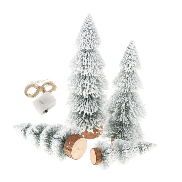 Decoraciones de Navidad BLESIY Árboles de Nieve Rústico Miniatura 4 Piezas