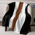 thumbnail image 3 of Throw Blanket for Couch Boho Stripe Soft Fleece Flannel Blankets Cozy Lightweight Blanket for Home Sofa Living Room Bohemian Brown Black White Bed Throws 40" x 50", 3 of 9
