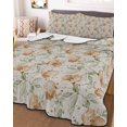 thumbnail image 3 of Quilts Full Size, Vintage Flower, Soft Comforter Bedding Set for Bed, Country Shabby Chic Floral Leaves Lightweight Quilted Bedspread with Pillow Cover(2 Pieces) for All Season, 78x90 Inch, 3 of 6