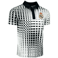 thumbnail image 2 of Icon Sports Real Madrid Polo, White/Black Pixel Print, 100% Poly, YS-XXL, 2 of 5