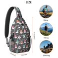 thumbnail image 5 of Sling Backpack,Gray Christmas Snowman Pattern Sling Bag with Water Bottle Holder,Waterproof Sling Bag for Men/Women with Headphone Jack for Hiking,Travel, 5 of 6