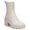 Ivory Sm, variant on Bar III Womens Versuz Block Heel Leather Ankle Boots, Ivory, 9.5