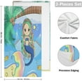 thumbnail image 2 of Cute Mermaid Beach Hand Towels, Coconut Tree Summer Kitchen Towel Ultra Soft and Absorbent,Decorative Fingertip Face Towel for Bathroom Hotel, 2 PCS, 28.3"x 14.4", 2 of 5