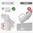thumbnail image 2 of Vaso Térmico con Asa, Taza Térmica de Acero Inoxidable con Tapa y Popote - Termo de Vacío Doble para Bebidas Frías y Calientes (Marrón), 2 of 4