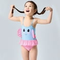 thumbnail image 5 of Hienoo Toddler Girls Cute Cartoon Ruffle Spaghetti Strap One-Piece Swimsuit, Sizes 2-8, 5 of 8