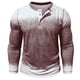 thumbnail image 5 of Blusas y camisas de manga larga con cuello redondo y degradado para hombre, blusas casuales con botones y cuello redondo, blusas de poliéster para hombre, 5 of 7
