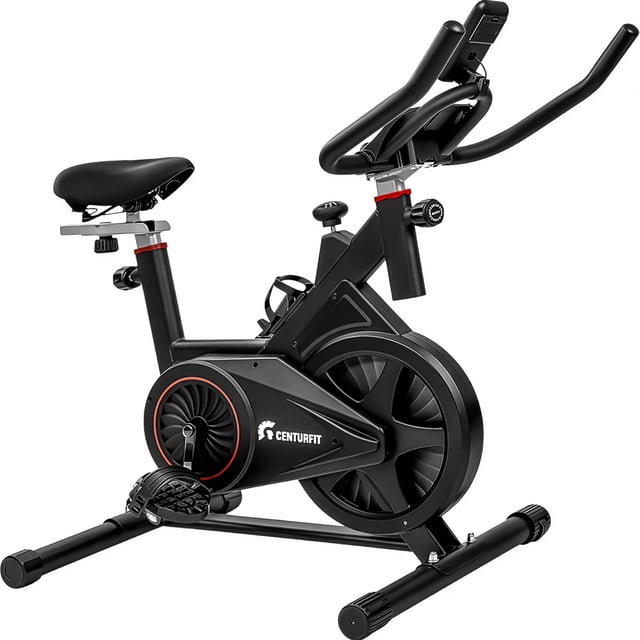 Bicicleta Fija Estatica Spinning Centurfit 6kg 120kg Acero Soporte Color Negro