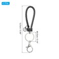 thumbnail image 2 of Uxcell Keychain Bracelet, 2 Pack Woven Leather Wristlet Keychain for Women and Men Handmade Keyring Holder, Black, 2 of 7