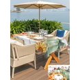 thumbnail image 4 of Outdoor Tablecloth with Umbrella Hole and Zipper, Green Orange Fall Rectangle Table Cloth 52x70 Inch Waterproof Tablecloth, Pumpkins Botanical Thanksgiving Vintage Picnic Table Cover for Patio, 4 of 7