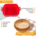 thumbnail image 3 of 3 pack Air Fryer Liners, Silicone Air Fryer Basket Bowl, Replacement of Flammable Parchment Paper, Reusable Air Fryer Baking Tray Accessories(Top 7in), 3 of 8