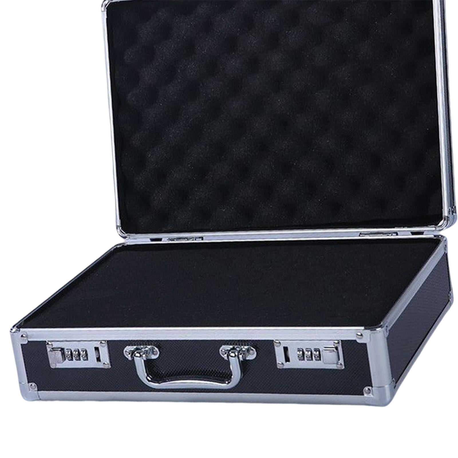 Briefcase quipments Instrument File Storage Box Multipurpose Waterproof Portable Safety Equipment Lightweight Carrying Case Black Medium Lock