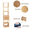 thumbnail image 6 of Tall Bathroom Storage Cabinet with Multiple Shelves and Vented Door, Natural - Trinidad Collection, 6 of 10