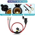2PCS 12V/24V Fixed Thread Cigarette Lighter Socket to O Ring Terminal ...