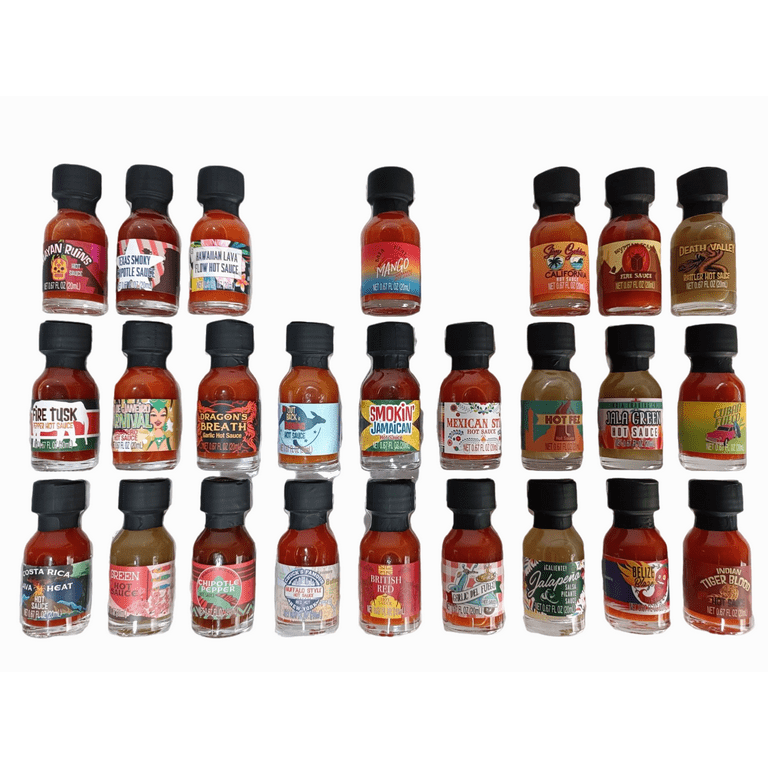 Modern Gourmet World Wide Hottest Burning Box, 25pk Hot Sauce Gift