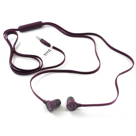 Purple Flat Wired Earphones OEM Earbuds w Mic Dual Headphones Headset Hands-free In-Ear 3.5mm Stereo L2A for LG G Pad 10.1 7.0 8.0 8.3 F 8.0 X8.3, G5 G6, Stylo 3, V10 V20 - Motorola Droid Turbo