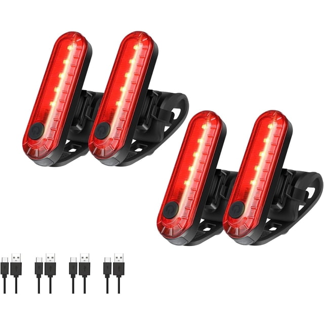 YSTIANN Bike Tail Light, USB-C Rechargeable LED Rear Bicycle Light - 4 Mode Cycling Safety Light for Road & Mountain Bikes, Waterproof Design WJ94-2557