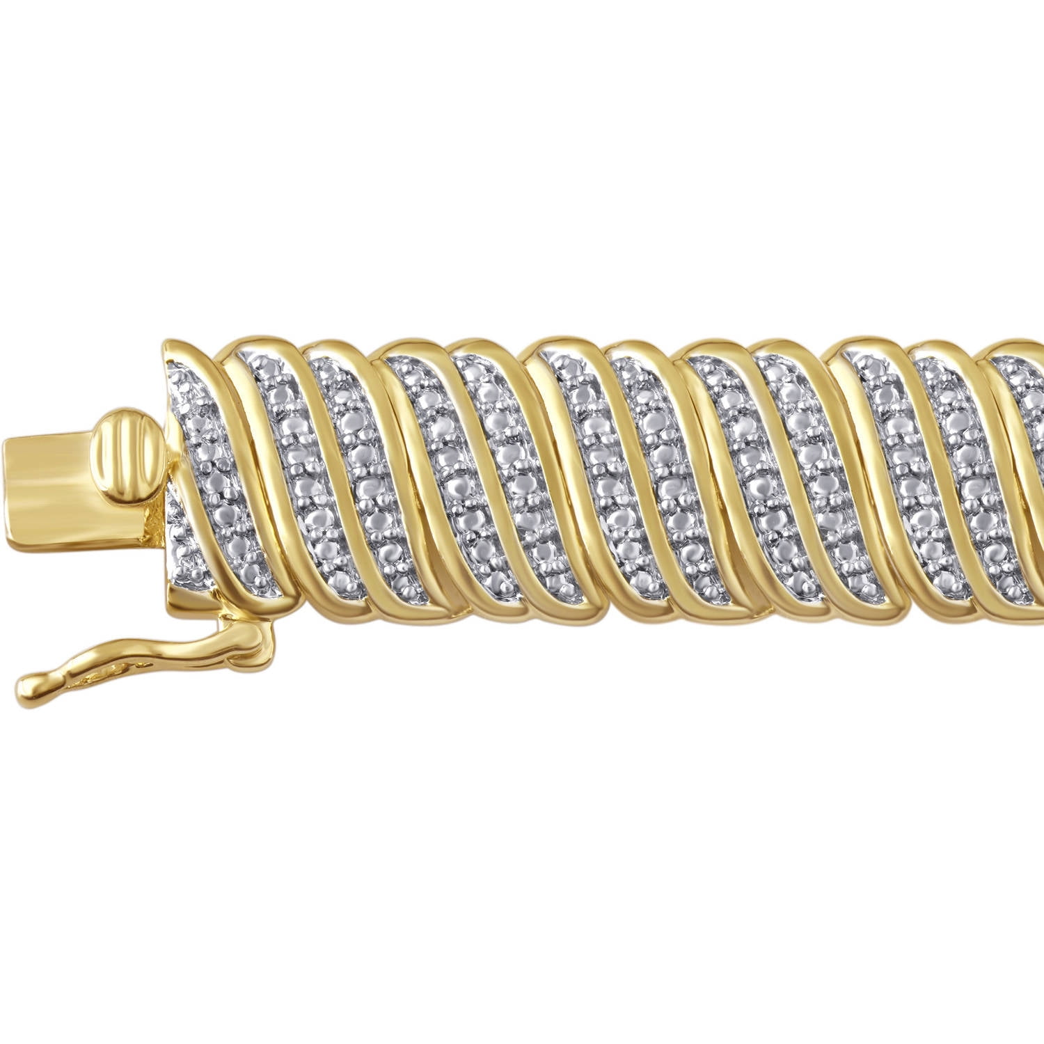Arista 1.00 ct Round Diamond Fashion Bracelet Gold-Tone over Brass, 7.5"(I-J, I2-I3)
