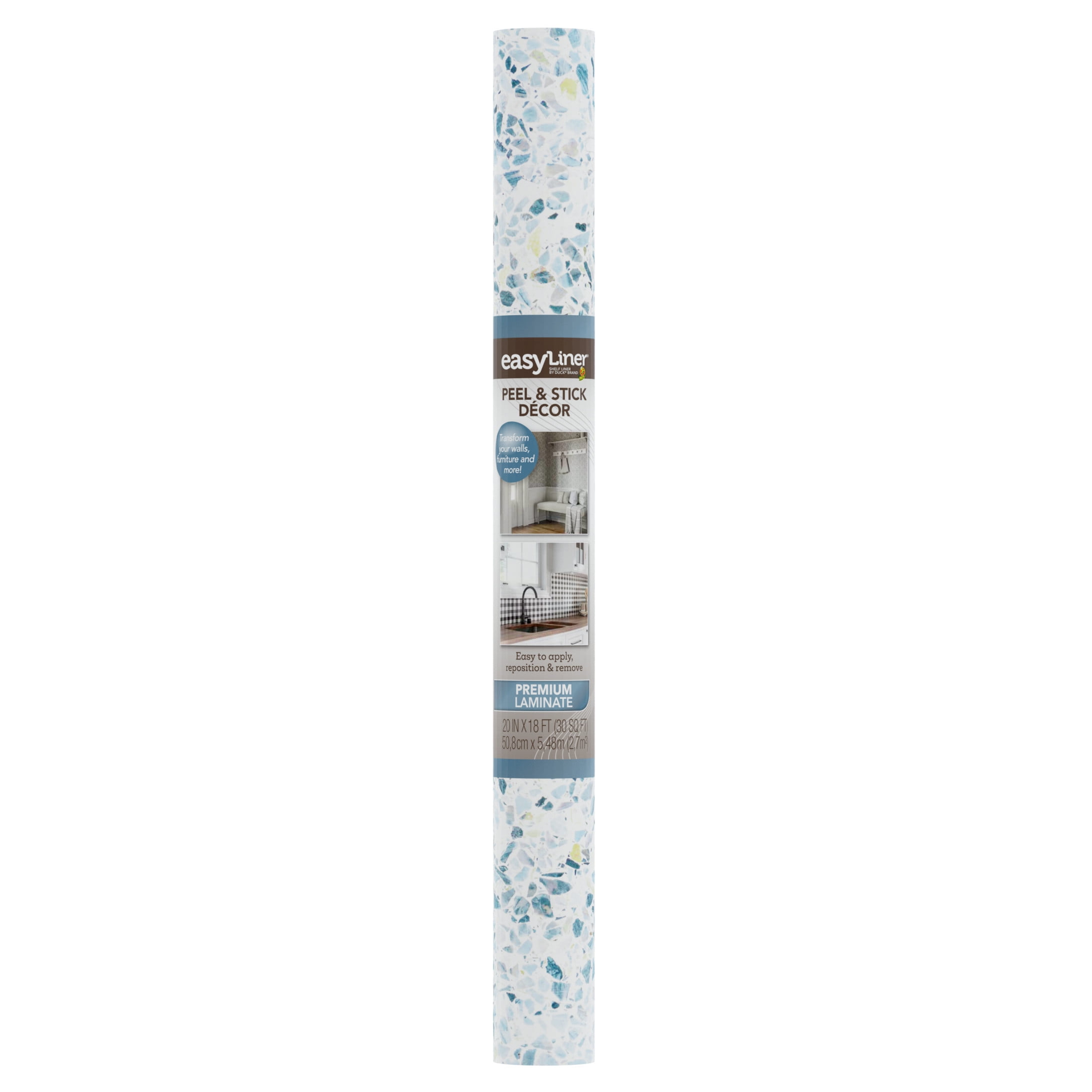 (2 pack) EasyLiner Premium Removable Adhesive Peel & Stick Wallpaper, Sea Glass, 20 in. x 18 ft.