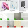 thumbnail image 5 of 4 Pack Stainless Steel Self Adhesive Hooks Heavy Duty Sticky Hooks Extra Strong, Door Wall Coat Hooks, Bathroom Towel Hooks For Hanging Coat Bag Towel Hat Kitchen Supplies, No Drilling - Black, 5 of 6