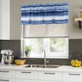 thumbnail image 4 of Navy Blue Ombre Curtain Valances for Windows, Kitchen Valance Window Treatments Panel 2 Pack, Modern Abstract Art Farmhouse Rod Pocket Short Curtains for Bathroom Bedroom 42 x 18 Inch, 4 of 8