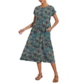 thumbnail image 4 of Vestido midi Zhyaj, túnica holgada de algodón con bolsillos para mujer, 4 of 7