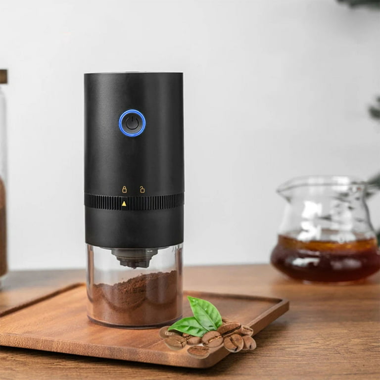 Pluokvzr Portable Electric Burr Coffee GrinderUSB Rechargeable Small Coffee Bean Grinder with Multiple Grinding Settings Automatic Conical Burr