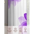thumbnail image 7 of Purple Semi Sheer Curtains 63 Inch Length 2 Panels Set, Boho Modern Floral Abstract Ombre Leaf White Sheer Kitchen Curtain Privacy Voile Window Curtain for Living Room Bedroom Rod Pocket Drapes, 7 of 7